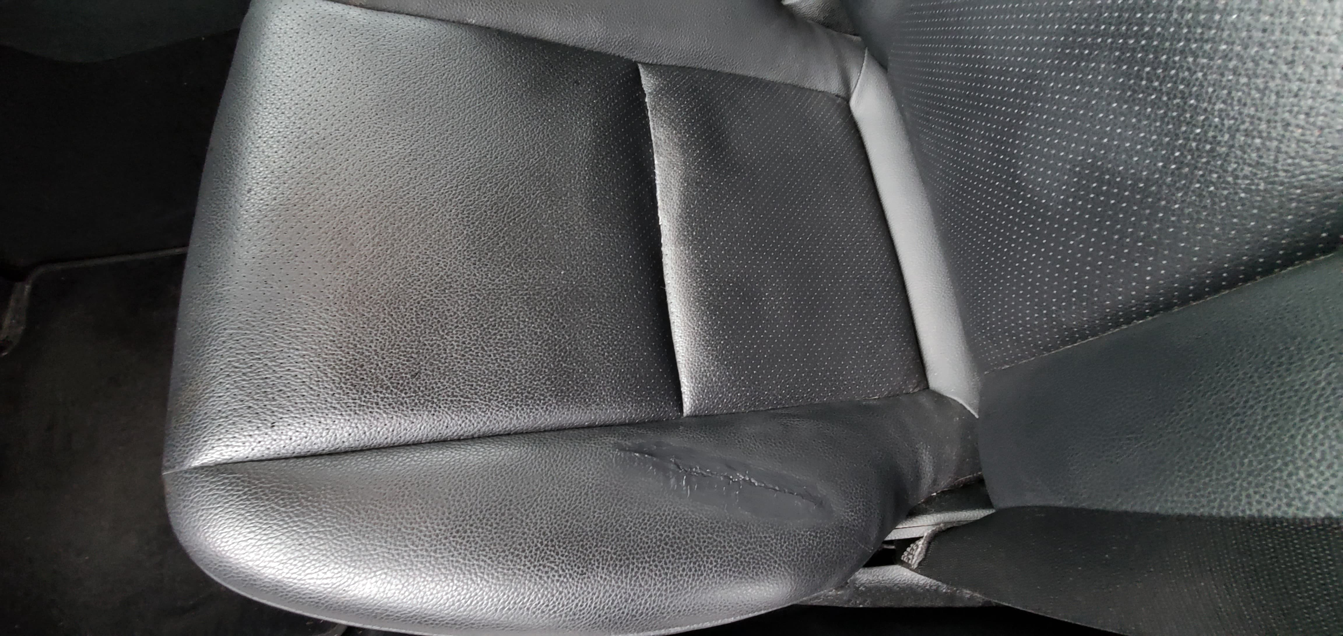 The Torn Seat Has Been Repaired With Tear Mender And Disguised By Color Compound