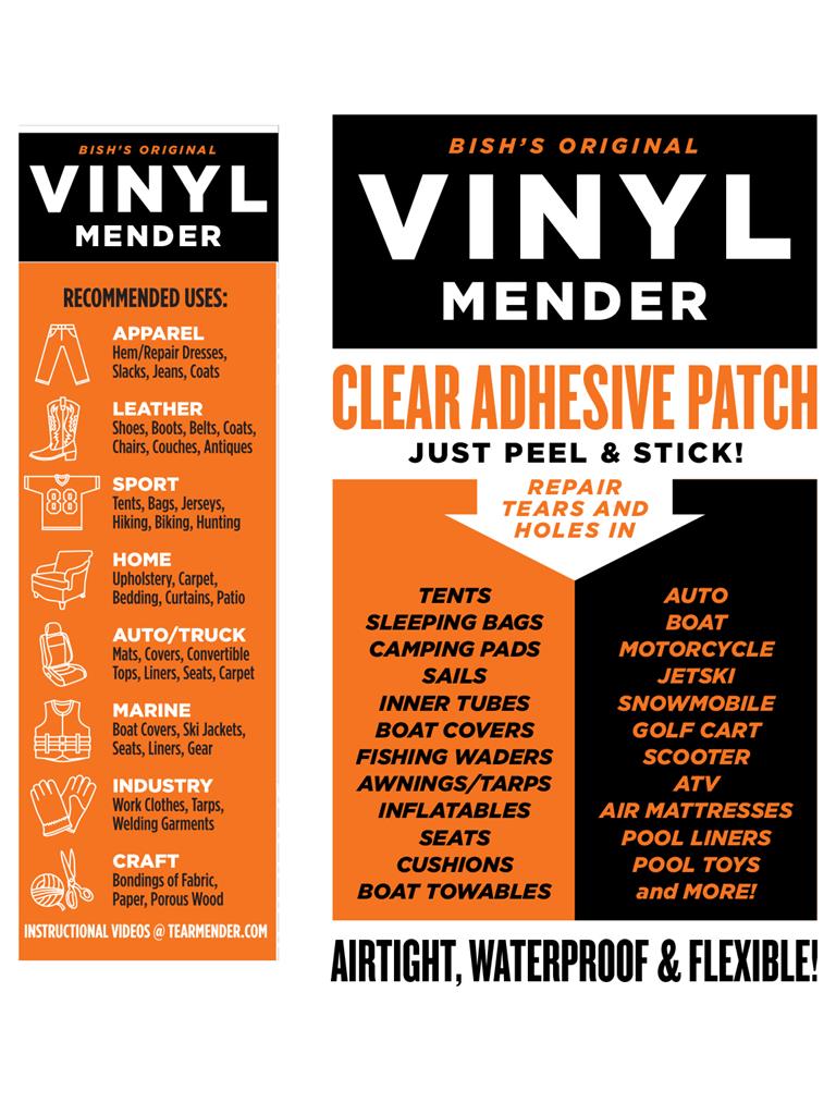 Tear Mender Instant Repair Vinyl Mender Clear Patches 